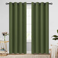 COSVIYA Grommet Blackout Room Darkening Olive Green Curtains 96 inch Length | by COSVIYA