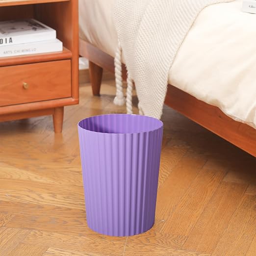Small Bathroom Trash Can Plastic Wastebasket Garbage Can Taro Purple 2 Pack | - Image 3