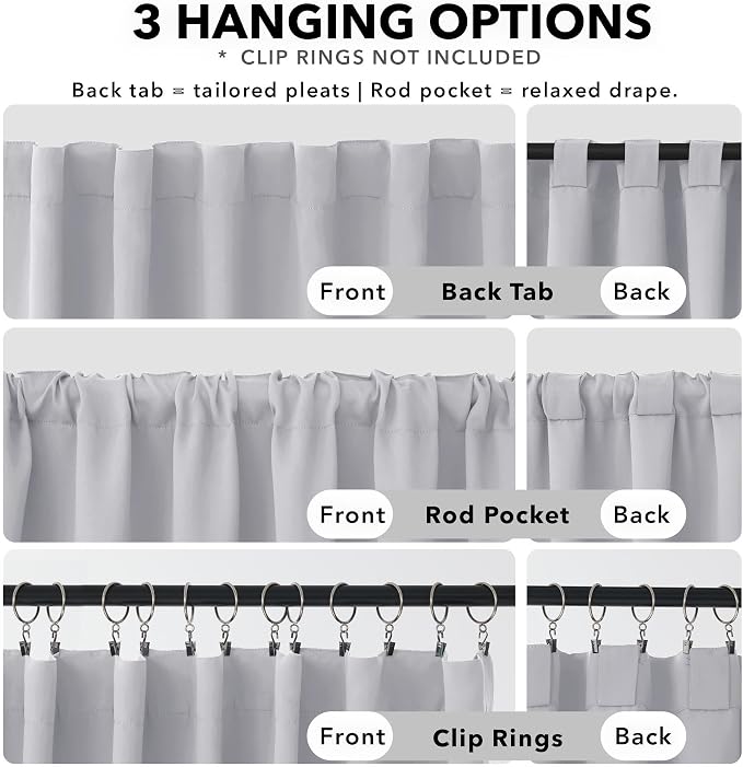 Deconovo Blackout Curtains for Bedroom, Living Room Curtains 84 Inches Long | - Image 2