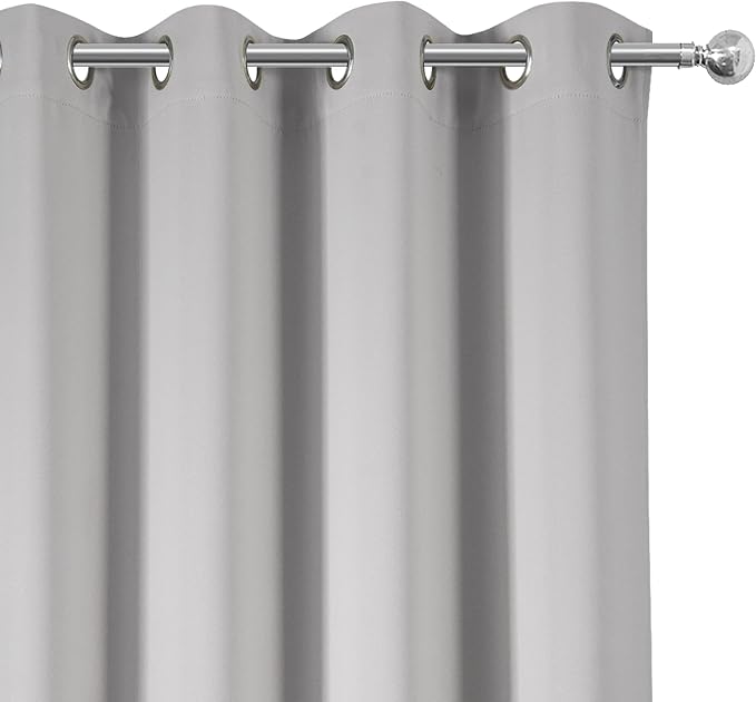 100% Blackout Curtains 52 x 95 Inch/Light Grey Curtains 2 Panels - Image 8