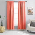 Coral Blackout Curtains Rod Pocket Curtain Panels -Thermal Insulated Curtains by DONREN