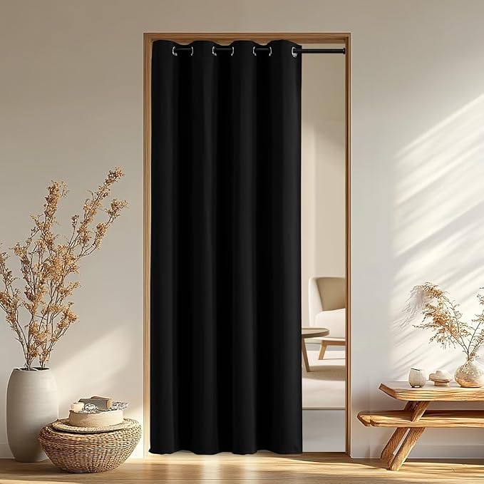 IGEMAEVE Blackout Curtains & Drapes Black 40" W x 84" L | Bedroom | Living room by IGEMAEVE