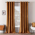 MIULEE Velvet Curtains Gold Brown 52 x 84 Inch Length Set of 2 | Grommet Drapes by MIULEE