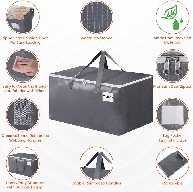 BlissTotes Large Moving Bags, Storage Bags, 76L-6 Pack | Moving Bags - Image 3