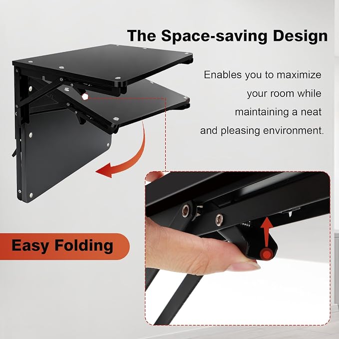 Folding Shelf Wall Mounted, 16.5inches Floating Desk - Image 3