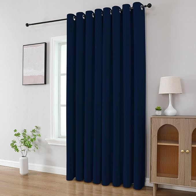 CUCRAF Navy Blue Blackout Curtains 63 inch Length 2 Panels Set, Room Darkening - Image 8