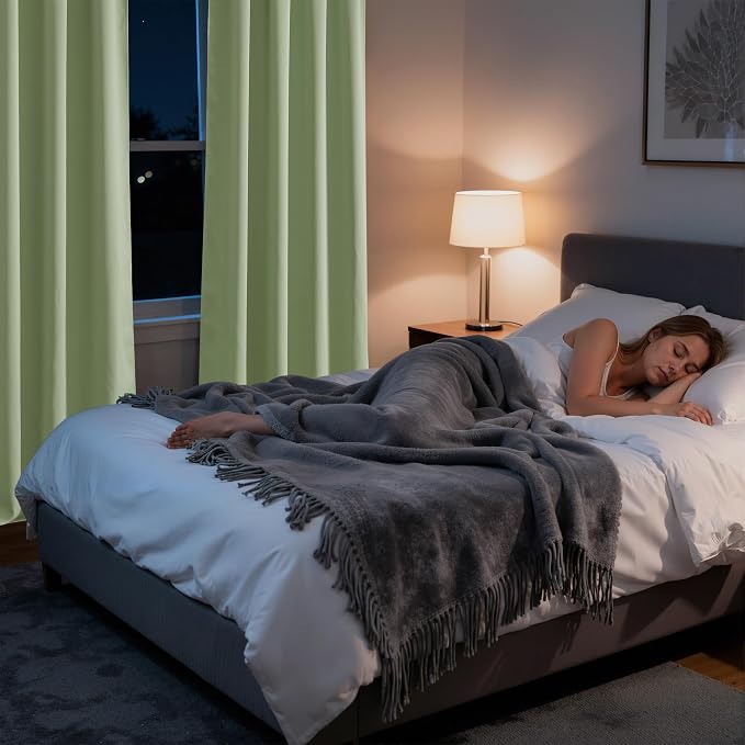 RYB HOME Bedroom Blackout Curtains 54 inches Long, 100% Blackout | Thermal - Image 5