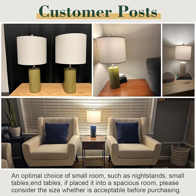 G-SAFAVA 20.25" Small Table Lamps Set of 2 Modern Ceramic Lamps - Image 5