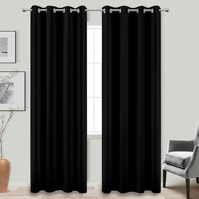 KOUFALL 98 Inch Curtains, Room Darkening Blackout Curtains - Image 3