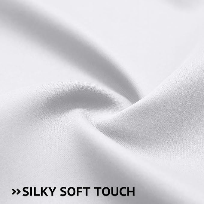 COSVIYA Grommet Blackout Room Darkening Pure White Curtains 72 inch Length | - Image 5
