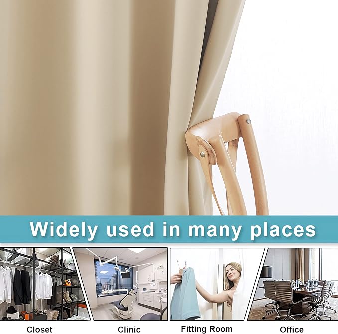 RYB HOME Room Divider Curtains for Shared Apartment Office Living Room | Noise - Image 5