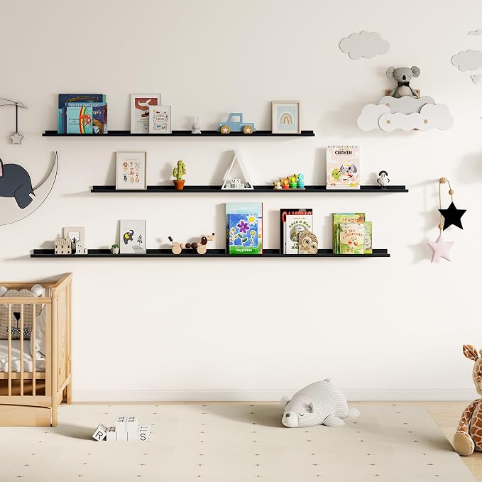 Fun Memories Picture Ledge Shelf, 60 Inch Floating Shelves Set of 2, Large - Image 7