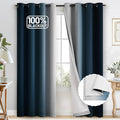 COSVIYA 100% Blackout Navy Blue Ombre Curtains by COSVIYA