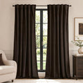 MIULEE Velvet Curtains 52x90 inches Chocolate Brown Blackout Curtains | Luxury by MIULEE