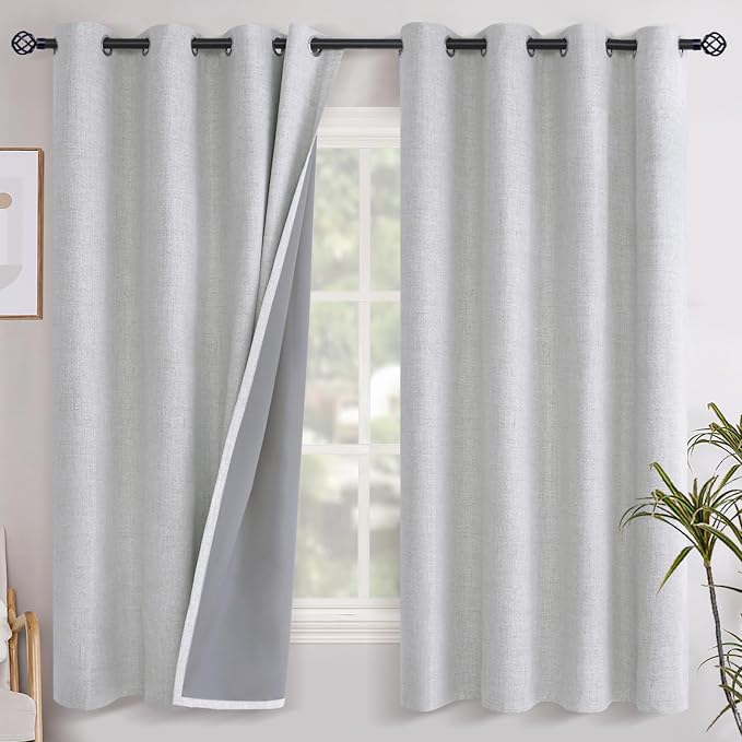 YoungsTex Linen Blackout Curtains 68 Inch Length by YoungsTex