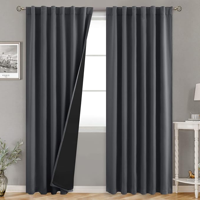BGment 100% Room Darkening Thermal Insulated Blackout Curtains 84 Inches Long by BGment