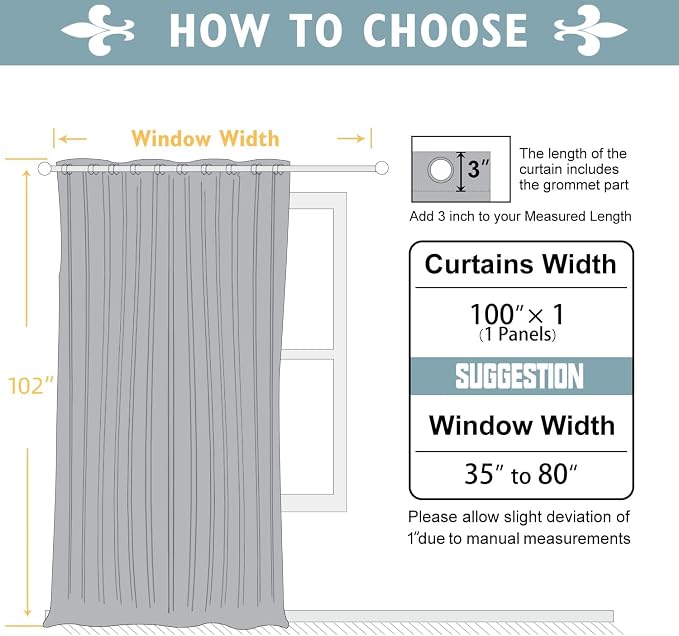 ChrisDowa Room Divider Curtains Long Sliding Door Curtain, 1 Panel Brown | 100W - Image 8