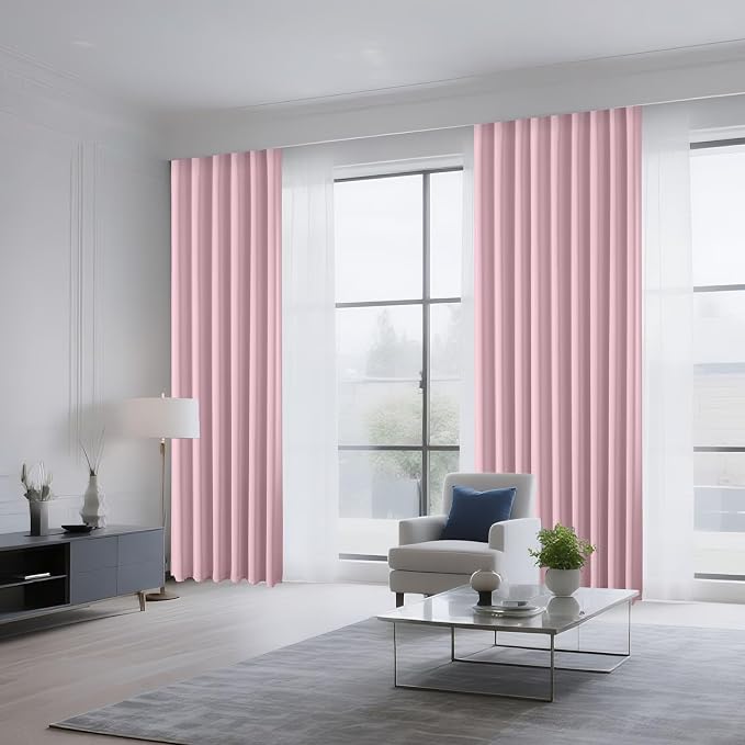 CUCRAF Light Pink Blackout Curtains 63 inch Length 2 Panels Set, Rod Pocket - Image 8