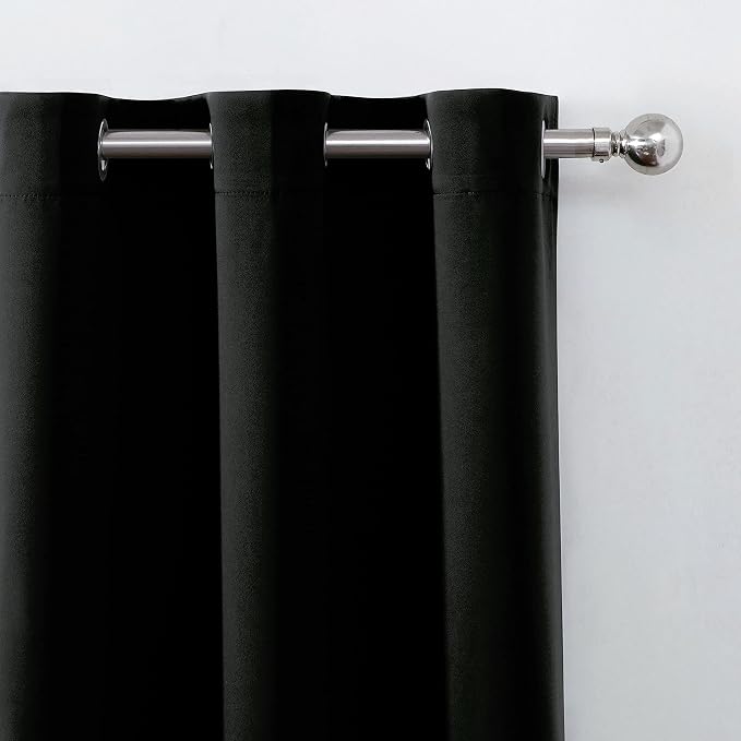 100% Blackout Curtains 52 x 95 Inch/Black Curtains 2 Panels - Image 7