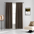 2 Panels 84 inch Length Chocolate Brown Blackout Curtain Panels by DONREN