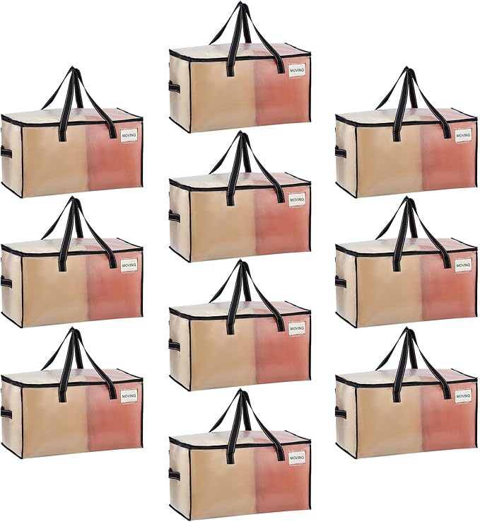 VENO Moving Bags, Storage Bags, Wide Open Top, 10 Pack | Moving boxes by Veno