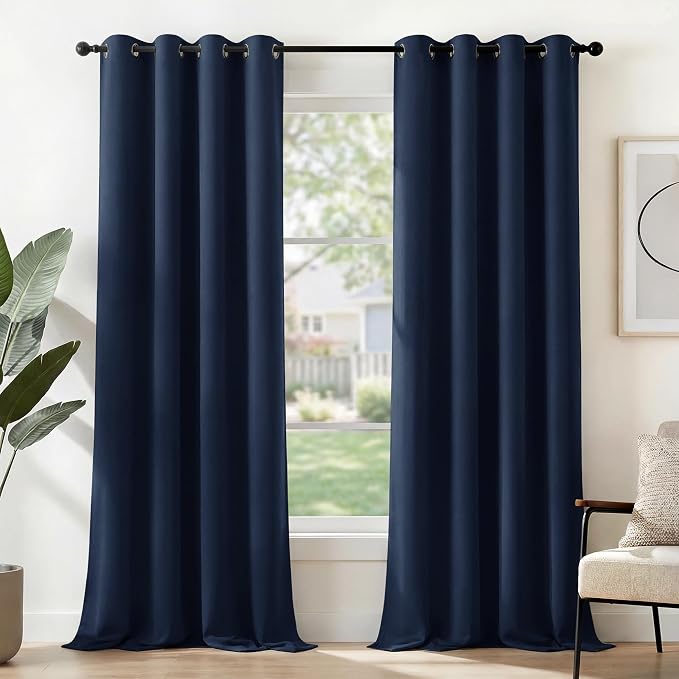 Deconovo Blackout Curtains for Bedroom and Living Room 96 Inches Long | Black by Unknown