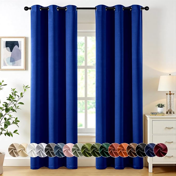 MIULEE Blackout Curtains for Bedroom 2 Panels 40 x 84 Inch Long Royal Blue | by MIULEE