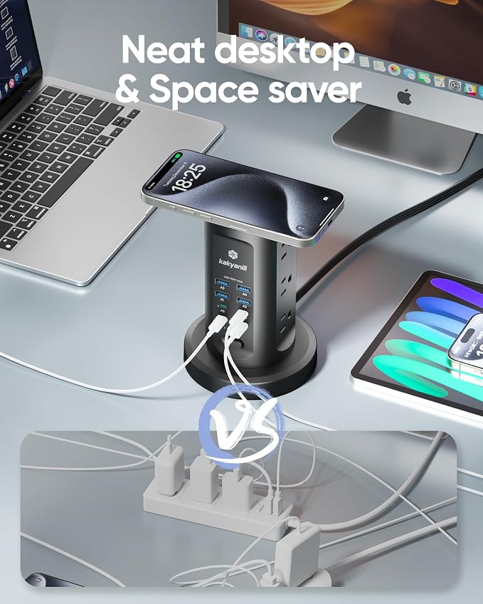 Kakyanill 115W USB Charging Station, Power Strip Tower - Image 5