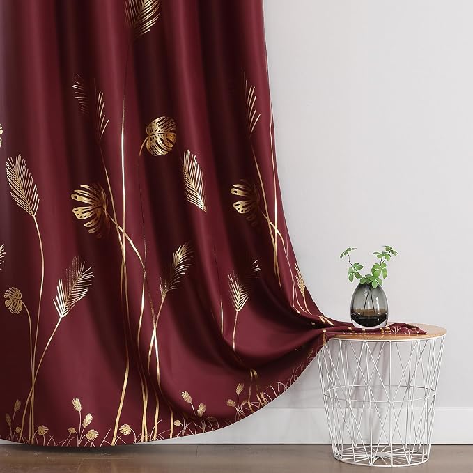 Burgundy Red Blackout Curtains for Bedroom 84 Inches Long, Thermal Insulated - Image 3