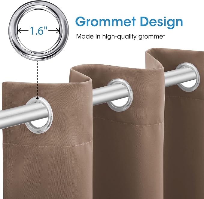 HOMEIDEAS Blackout Curtains for Bedroom 52 X 96 Inch Long 2 Panels Set - Image 4