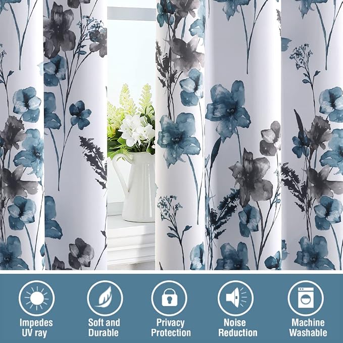 H.VERSAILTEX 100% Blackout Curtains 108 inch Length 2 Panels Set Cattleya - Image 7