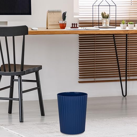 Small Bathroom Trash Can Plastic Wastebasket Garbage Can Navy Blue 2 Pack | - Image 5