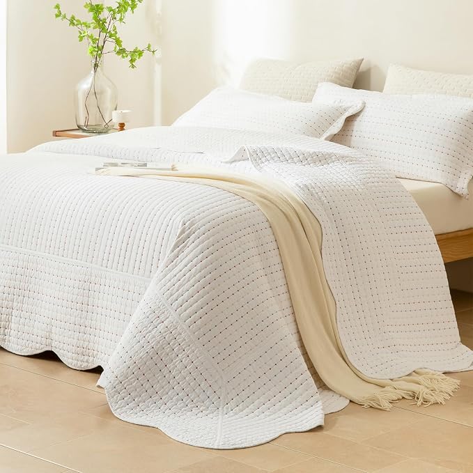 Lady Ann Oversized King Quilt 128x120, Lightweight & Soft Farmhouse Coverlet by LadyAnn