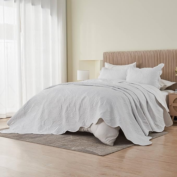 Kingnex Oversized King Bedspreads 128x120 Ultrasonic Quilted White | Extra Wide - Image 7