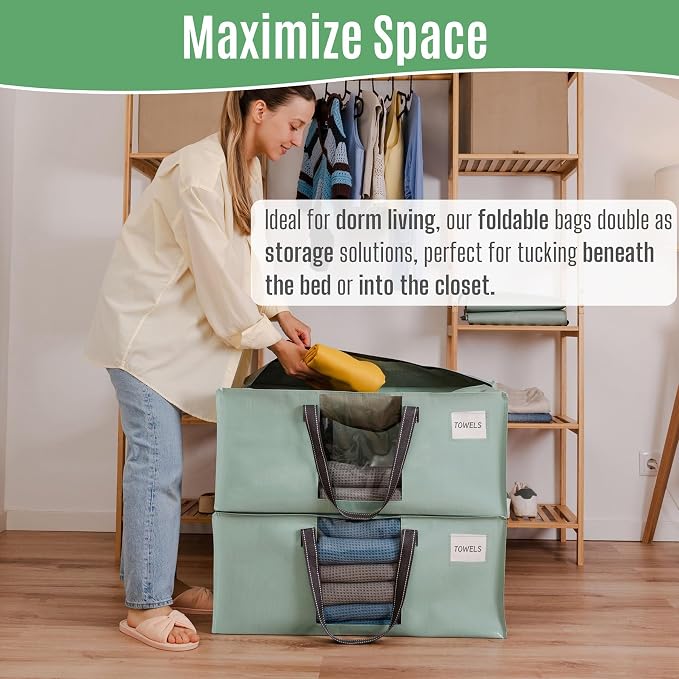 VENO Heavy Duty Moving Bags, Storage Bags, Light Green, 6 Pack | Packing - Image 5
