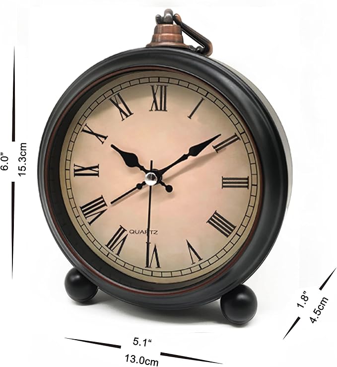 TooTa Vintage Retro Analog Alarm Clock, 4.5 inch Super Silent Non Ticking Small - Image 7