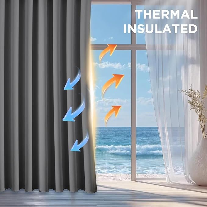 Joydeco Blackout Curtains 63 Inch Length 2 Panels Set, Thermal Insulated Long - Image 6