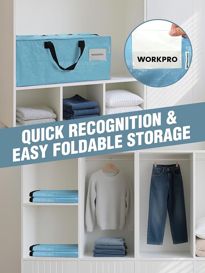 WORKPRO 8 Pack Extra Large Moving Bags - Image 7
