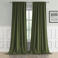 Olive Dark Green Curtains 120 Length 2 Panels, 52 by 120 Inches Long by DUALIFE
