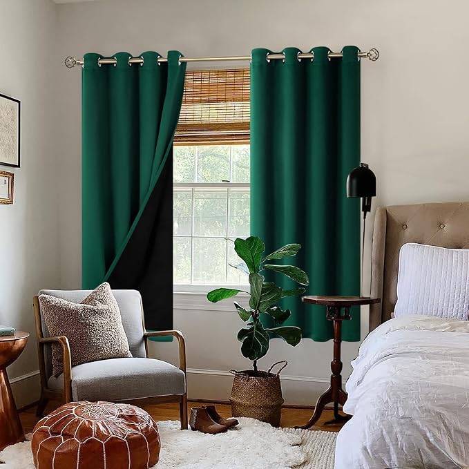 BGment Thermal Insulated 100% Blackout Curtains 72 Inch Length 2 Panels - Image 2