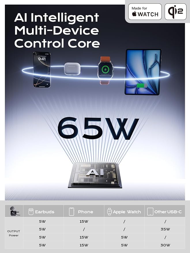 4 in 1 Qi2 Magnetic Wireless Charging Station, 15W Fast Charger - Image 8