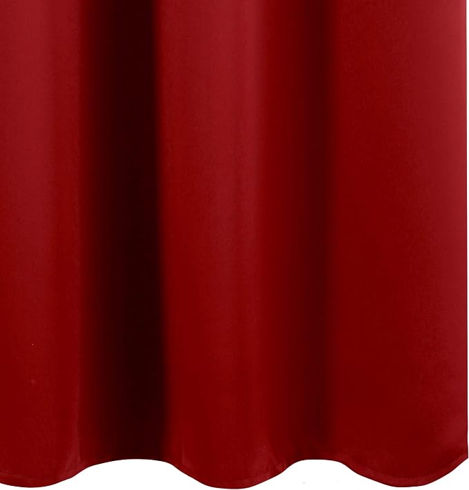 Red Bedroom Blackout Curtains/38 x 63 Inch Long/Set of 2 Curtain Panels/Thermal - Image 9