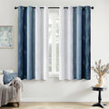 MIULEE Royal Blue and Greyish White Ombre Blackout Curtains 52Wx54L | Full Room by MIULEE
