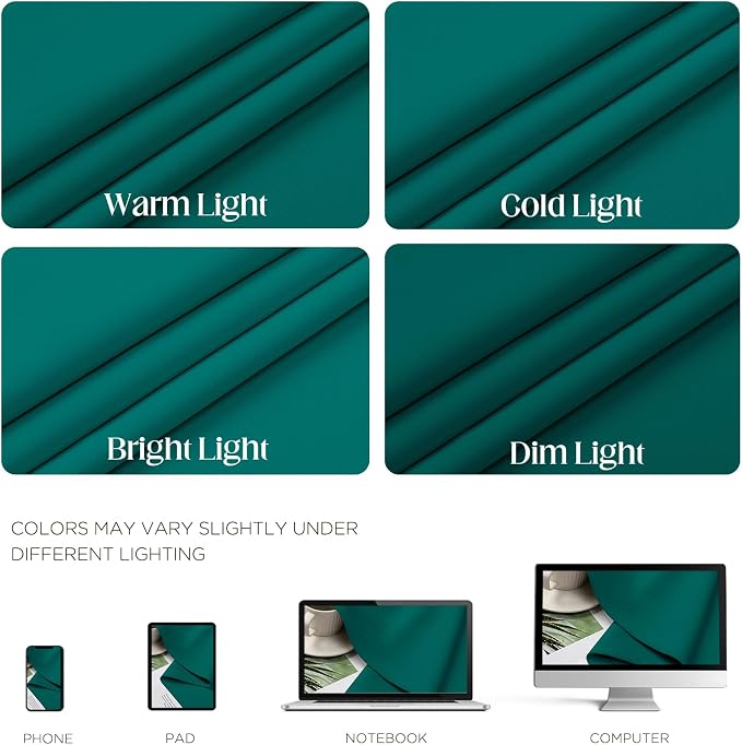 CUCRAF Turquoise Blackout Curtains 84 inch Length 2 Panels Set, Room Darkening - Image 4