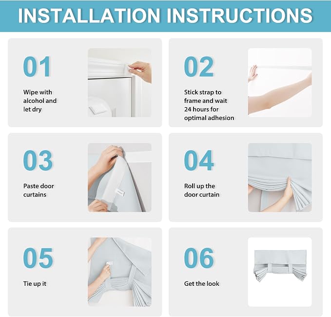 RYB HOME French Door Curtains 84 inch Long, Privacy Blackout Window Blinds | - Image 3