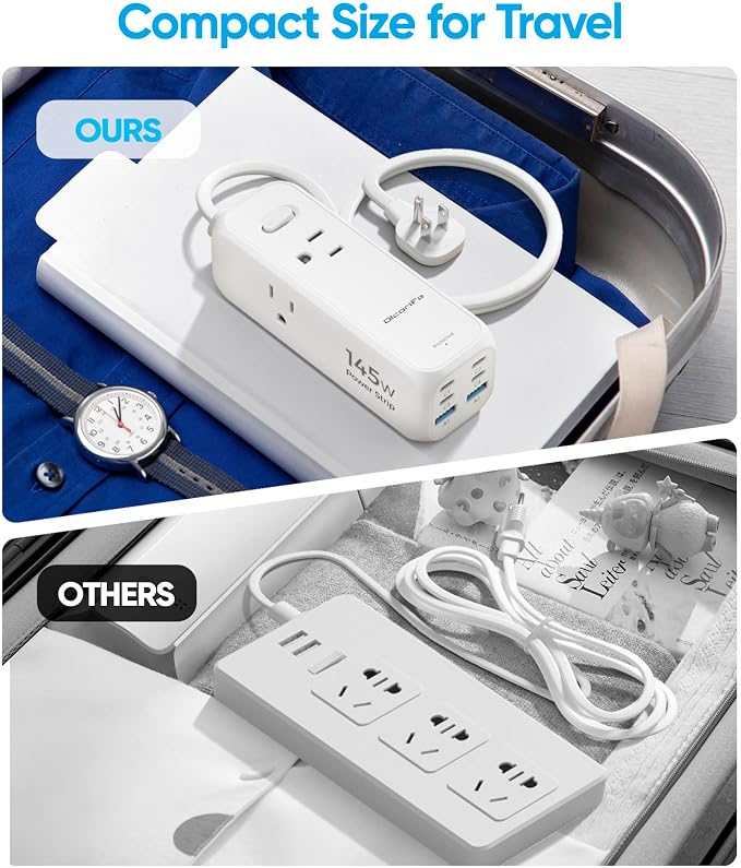 Olcorife USB Power Strip with 3 AC Outlets 6 USB Ports, 5 FT | 145W USB Power - Image 6