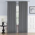 90 Inch Curtains Grey Thermal Insulated Blackout Curtains, Back Tab and Rod by DUALIFE