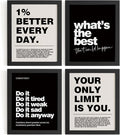 DSHFG Motivational Inspirational Office Wall Art Decor Prints Set of 4 | Black by Unknown