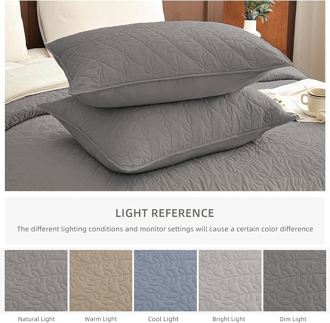 Lady Ann Gray Oversized King Bedspread 128x120 - Image 9