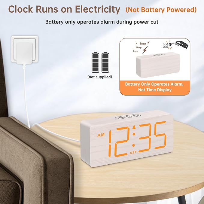DreamSky Wooden Digital Alarm Clock - Image 2
